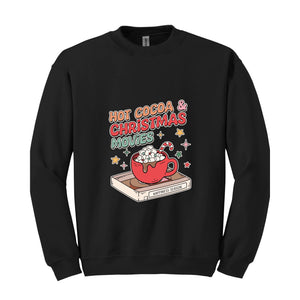 Hot Cocoa & Christmas Movies Sweatshirt, Christmas Sweatshirt, Retro Christmas Sweatshirt, Christmas Couple Sweatshirt