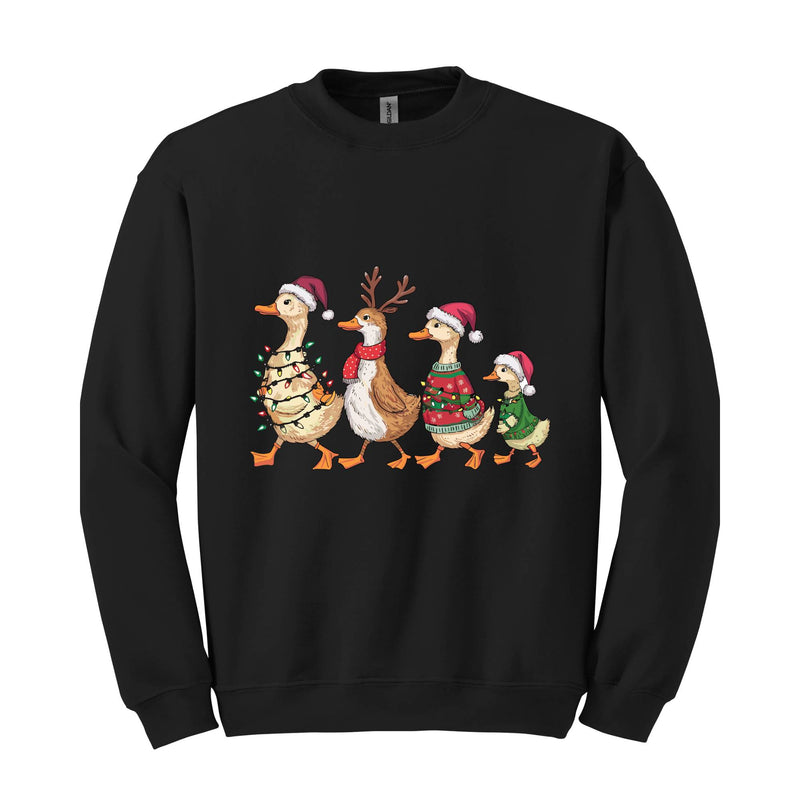 Christmas Ducks Sweatshirt, Duck Christmas Sweatshirt For Women, Funny Animals Christmas Sweatshirt, Farm Lover Gift, Funny Christmas Sweatshirt