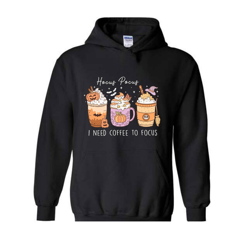 Hocus Pocus I Need Coffee To Focus Sweater, Cute Halloween Sweatshirt, Coffee Lover Shirt, Halloween Gift, Spooky Season Sweatshirt