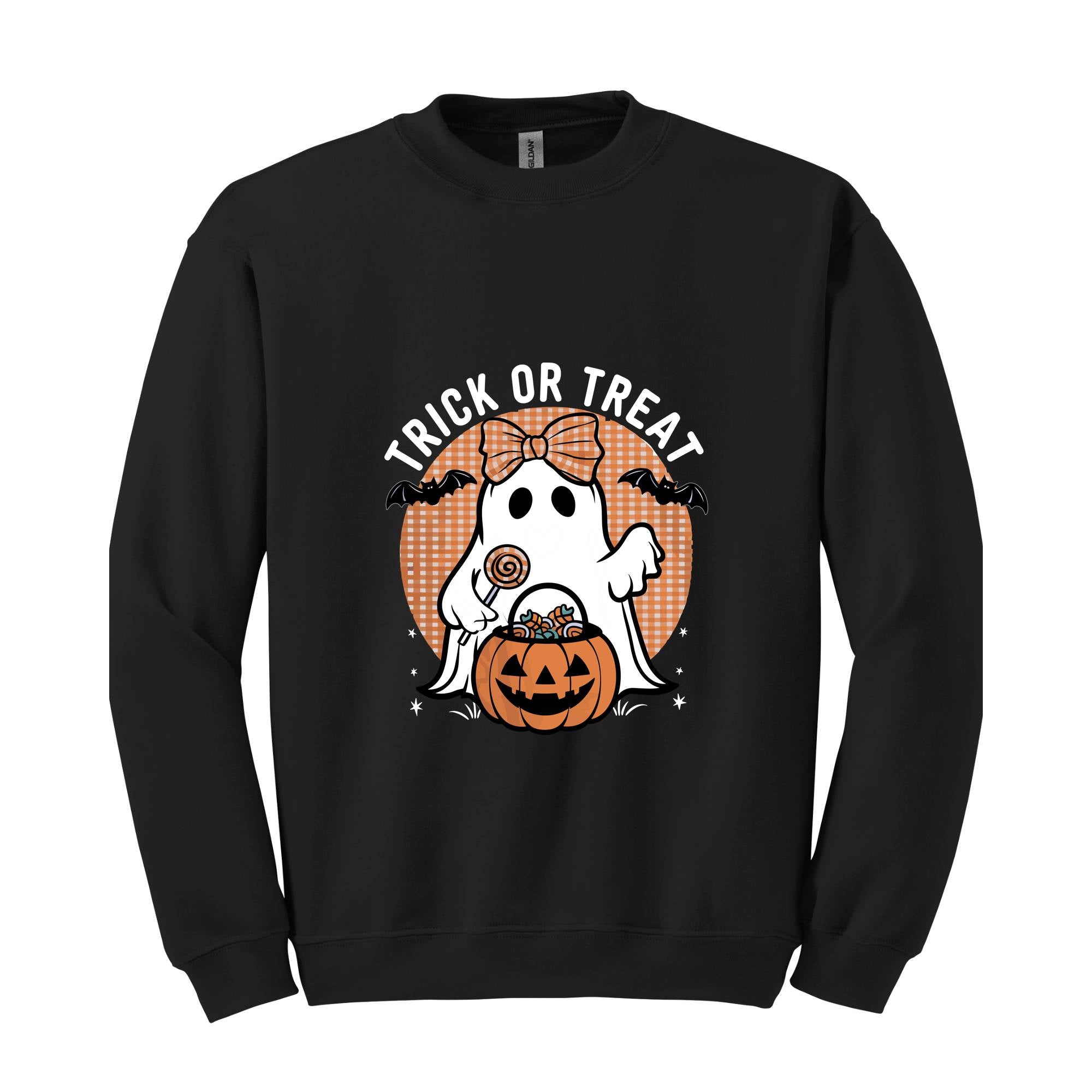 Trick or Treat Sweatshirt, Halloween , Halloween Ghost, Funny Halloween Shirt, Trendy Halloween Shirt, Spooky Halloween Shirt