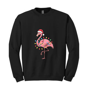 Christmas Flamingo Sweatshirt, Holiday Tee