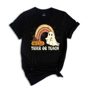 Trick Or Teach T-Shirt, Teacher Halloween Shirt, Spooky Teacher Tee, Teacher Gifts, Funny Teacher Ghost Shirt, Halloween Gifts