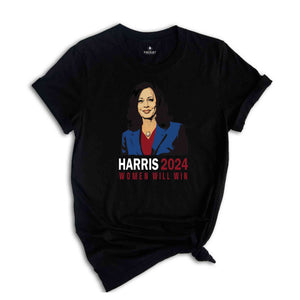 Kamala Harris Shirt, Harris 2024 Shirt, Madam President T-Shirt, Women Will Win T-Shirt, Kamala For The People T-Shirt