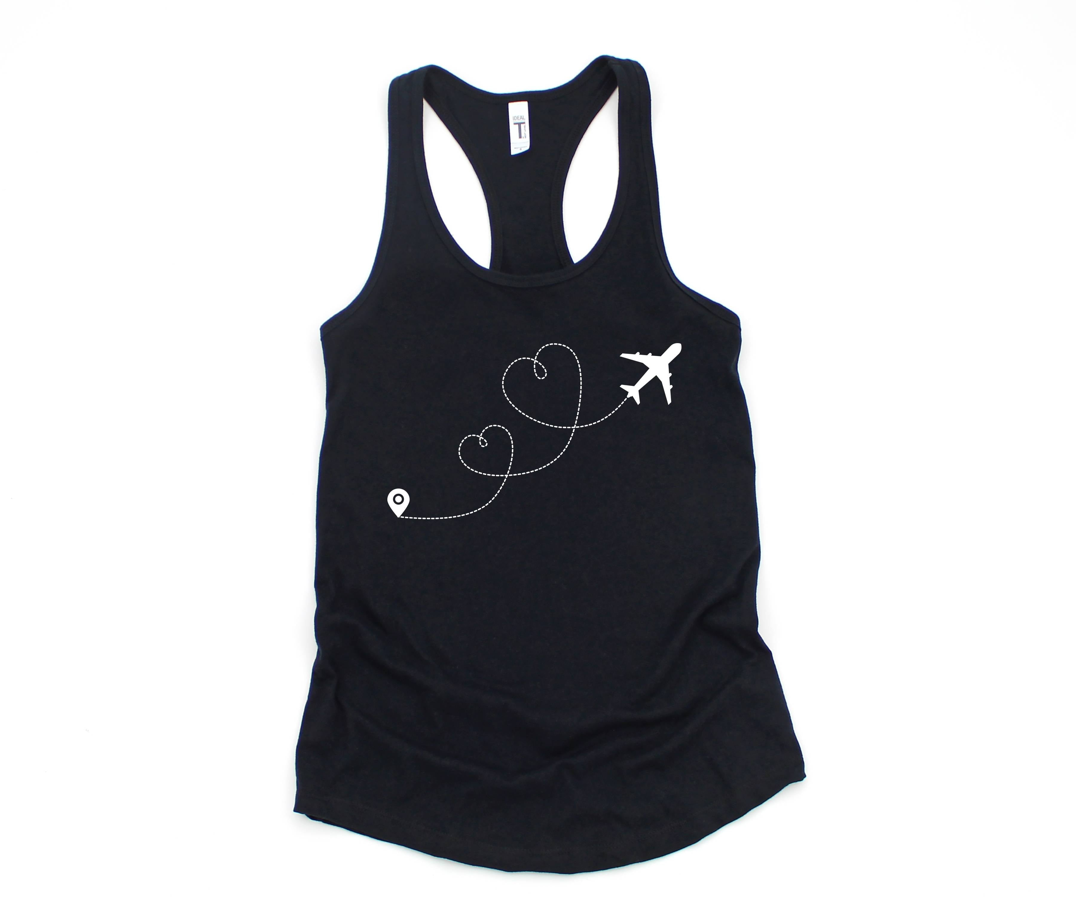 Airplane Heart Tank Top, Plane Lover Tank Top, Adventurer Tank Top, Vacation Tank Top, Travel Lover Tank Top, Destination Tank Top