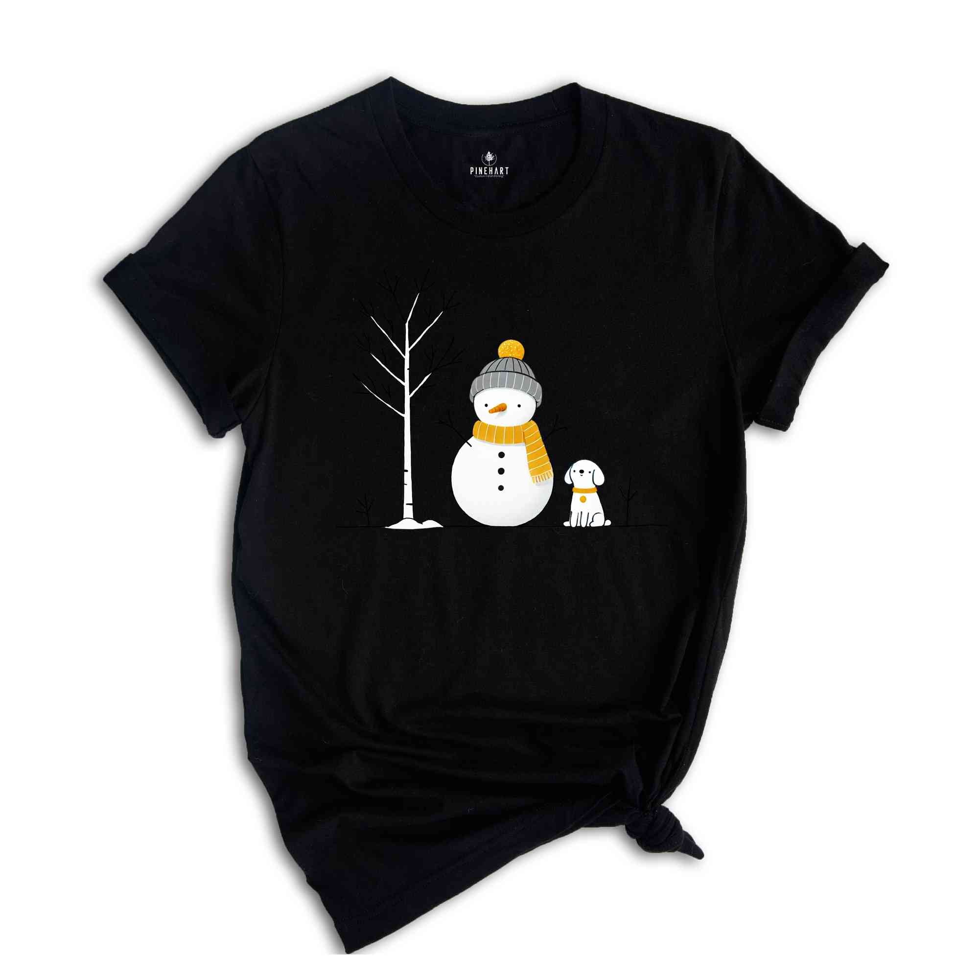 Christmas Snowman And Dog Shirt, Christmas Tree Shirt, Snowman Shirt, Dog Lover Christmas Shirt, Christmas Shirt, Snowman Shirt, Tree Shirt