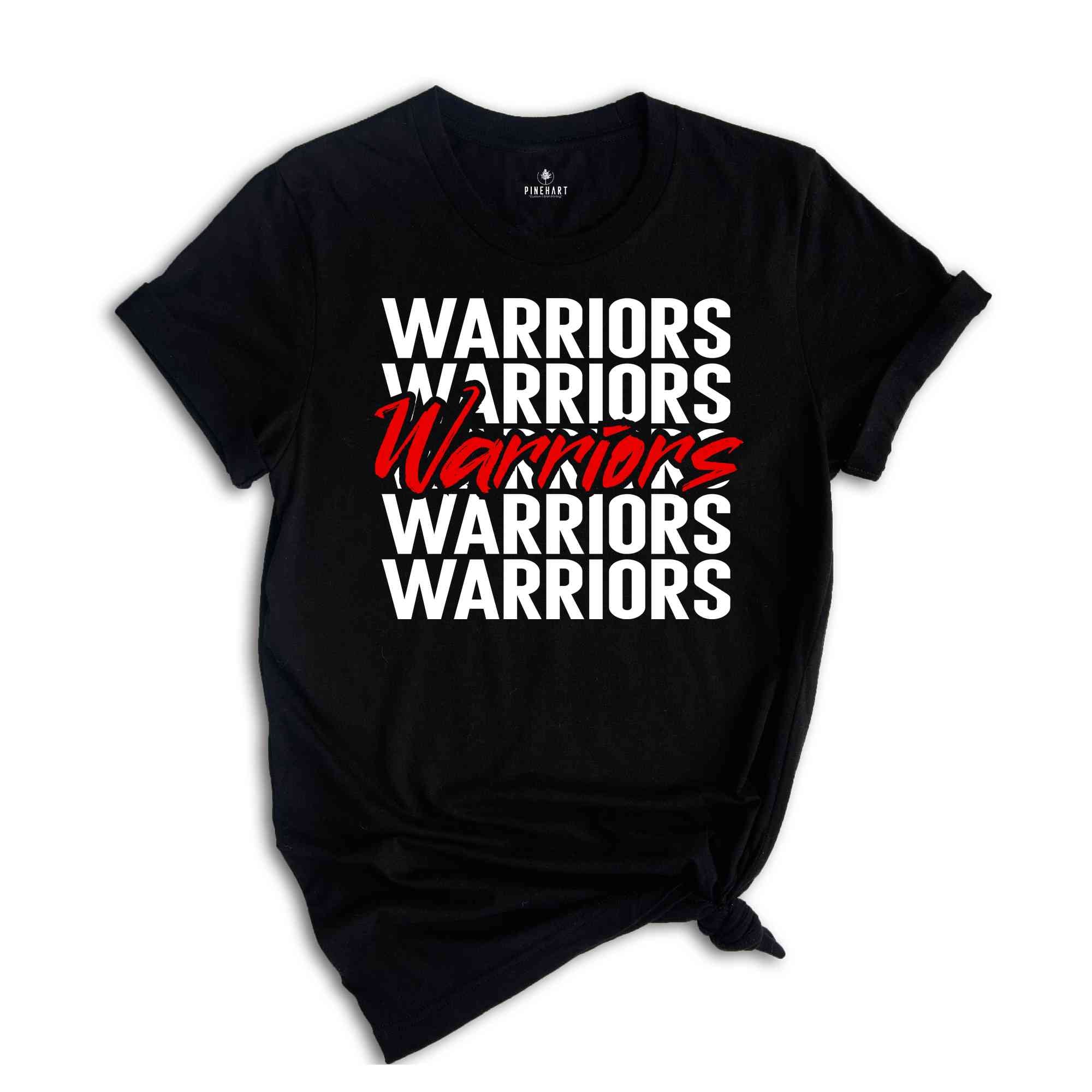 Team Mascot T-Shirt, Warriors Team Shirt, Warriors Football Tee, Warriors Fan Gift, Warriors School Shirt, Warriors School Spirit