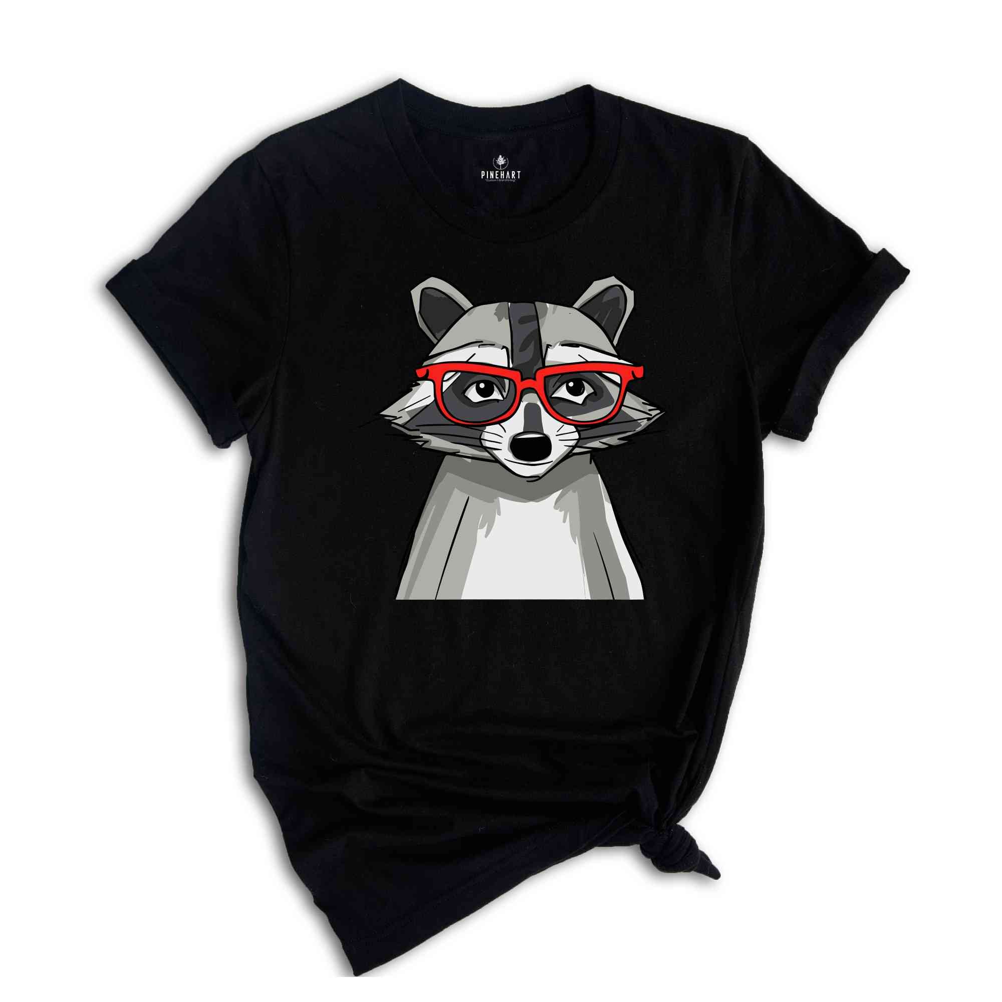 Raccoon Shirt, Cute Animal T-Shirt, Raccoon With Glasses, Raccoon Lover Shirt, Raccoon Gift, Raccoon Sweatshirt