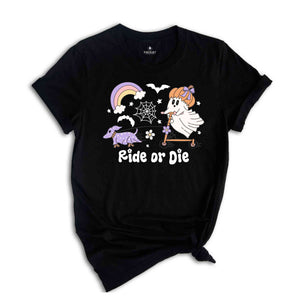 Ride or Die Halloween Shirt, Halloween Shirt, Cute Halloween Ghost Shirt, Halloween Party Shirt, Spooky Season Shirt