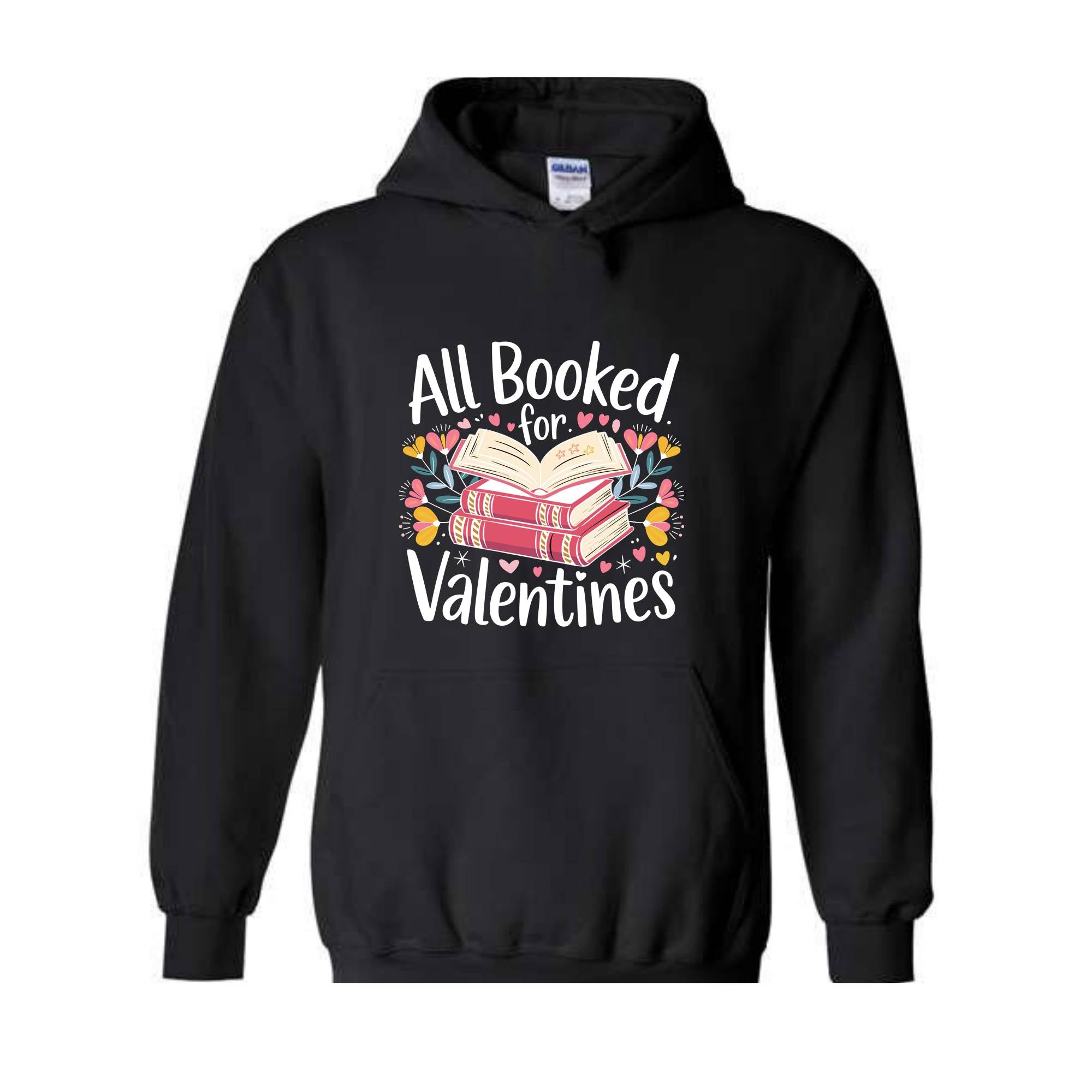 All Booked For Valentine Sweatshirt, Retro Valentine Hoodie, Books And Chocolates Hoodie, Vintage Valentines Hoodie, Cute Mom Hoodie