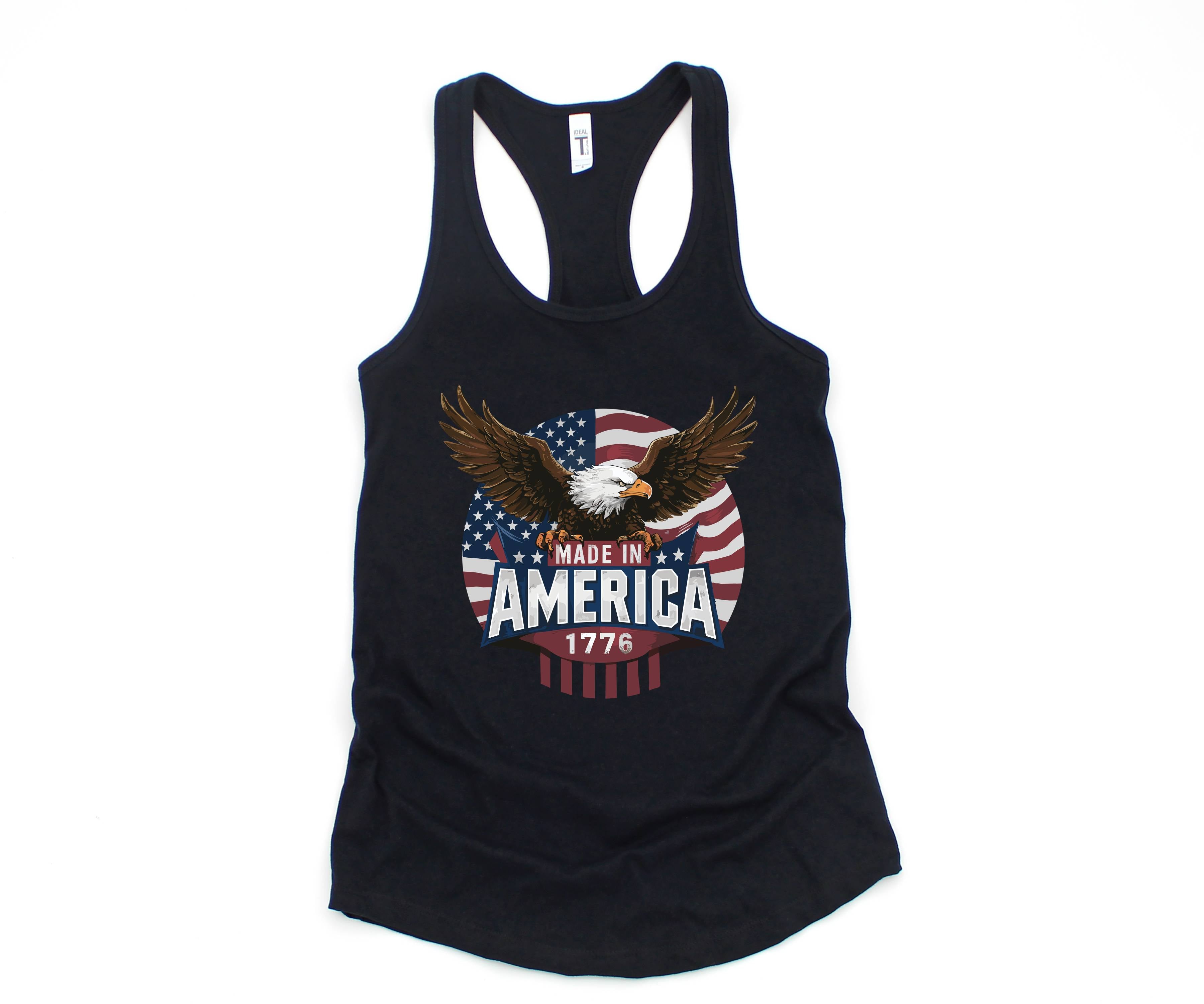 America Eagle Crop Tank Top, Memorial Day, July 4th Crop top, Womens 1776 July Patriotic Shirt, Womens July 4th tshirts