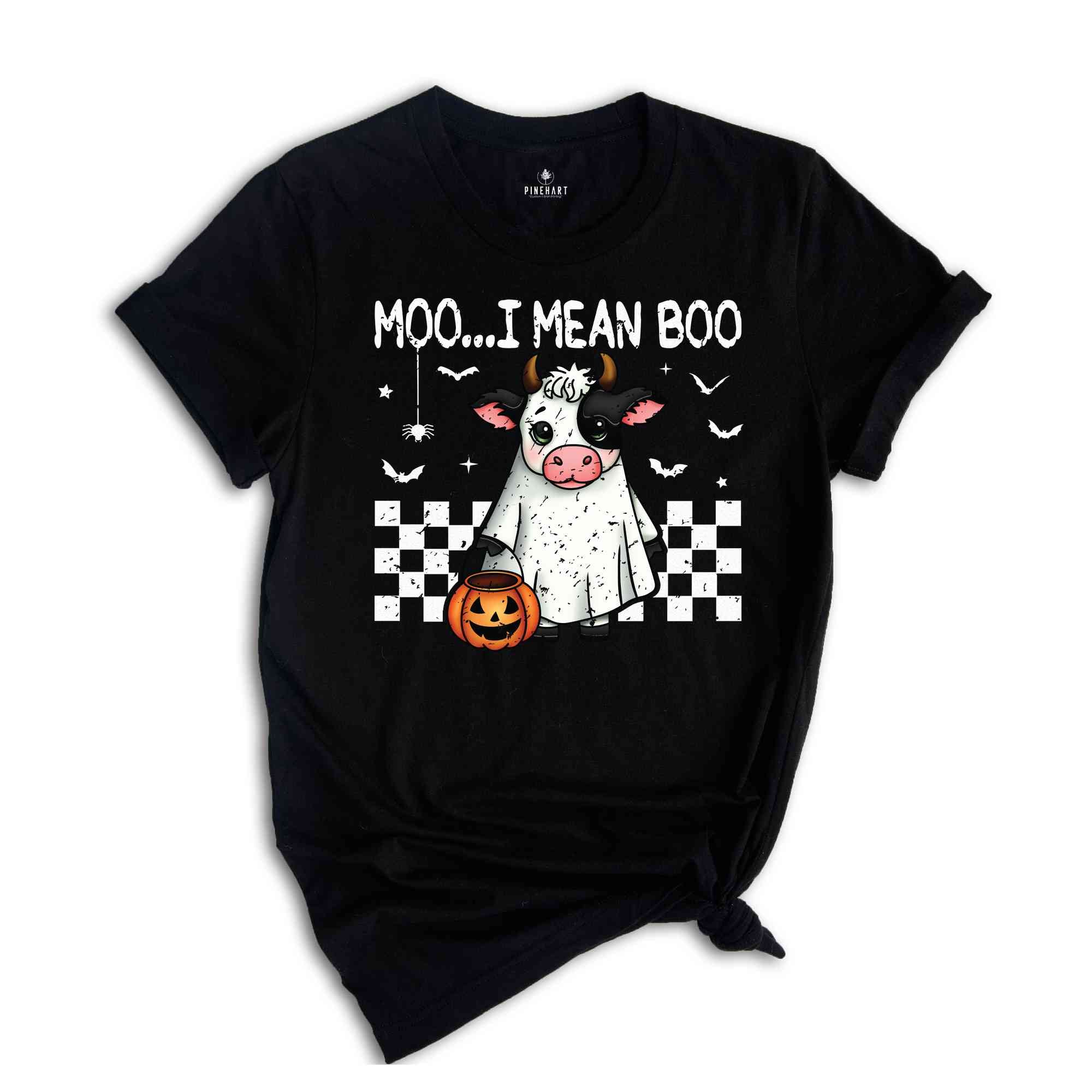 Moo I Mean Boo Shirt, Cute Halloween Shirt, Cow Halloween Shirt, Spooky Vibes Shirt, Cow Lover Shirt, Animal Lover Shirt, Halloween Gift