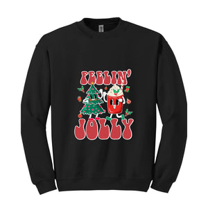 Feelin' Jolly Sweatshirt, Cute Christmas Sweater, Christmas Party Outfit, Christmas Crewneck Sweatshirt, Holiday Sweater, Christmas Gift