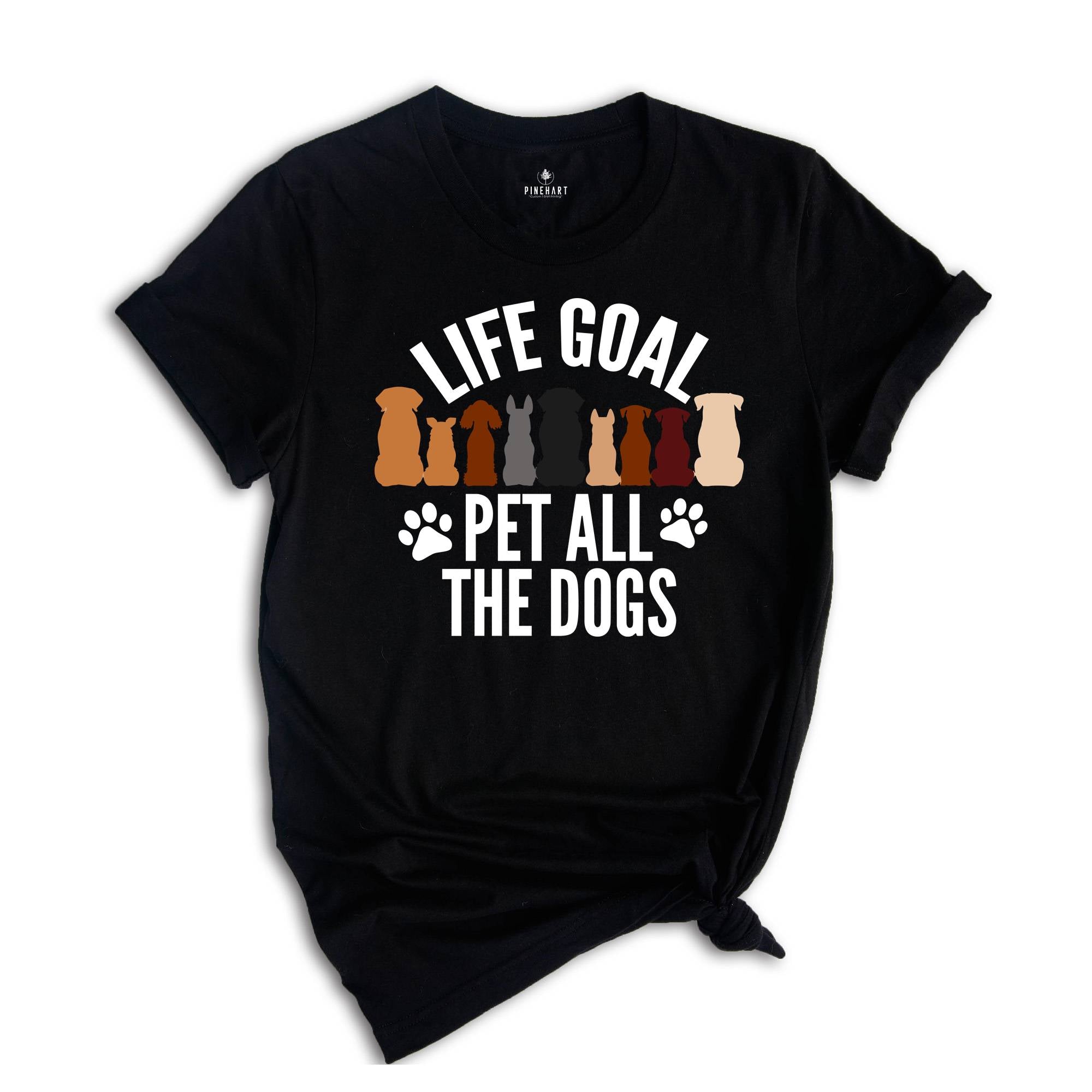 Life Goal Pet All The Dogs Shirt, Dog Lover T Shirt, Animal Lover Shirt, Retro Animal Tee, Retro Dogs Shirt, Fur Friends Shirt