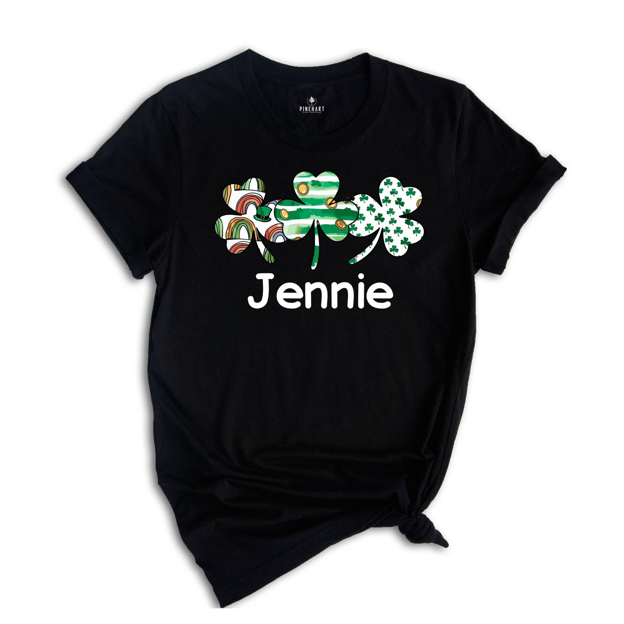 Custom Shamrock Name Shirt, Custom Name St Patrick's Day, Personalized Clover Shirt, Irish Shirt, Lucky Shirt, Shamrock Shirt, Custom Name