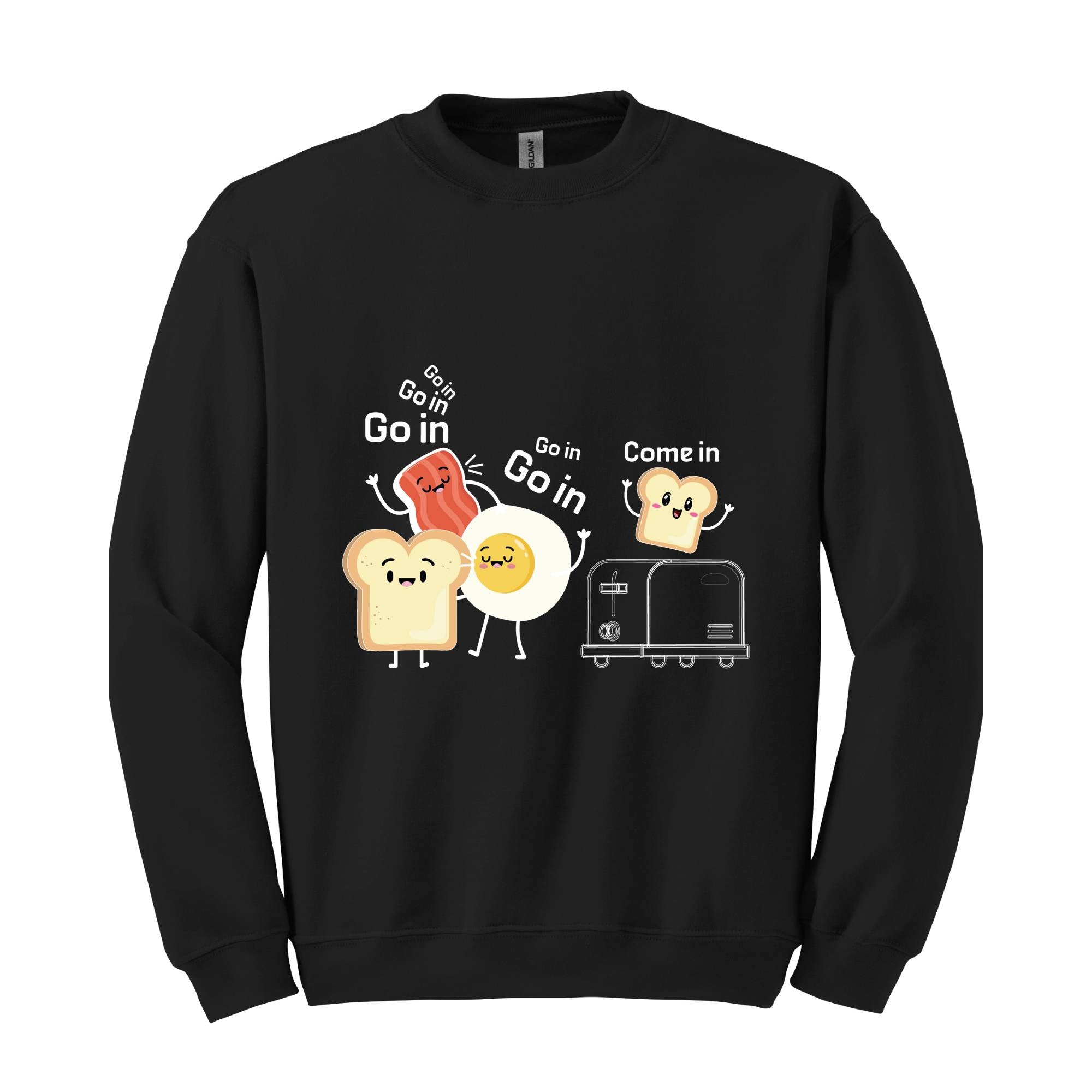 Funny Sweater, Go in Sweater, Funny Toast with Toaster, Trendy Sweater, Toast with Egg Sweater, Sarcastic Sweater