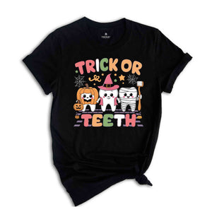 Trick Or Teeth Shirt, Halloween Dentist Tee, Retro Halloween Shirt, Spooky Dental Tee, Dental Hygienist Shirt