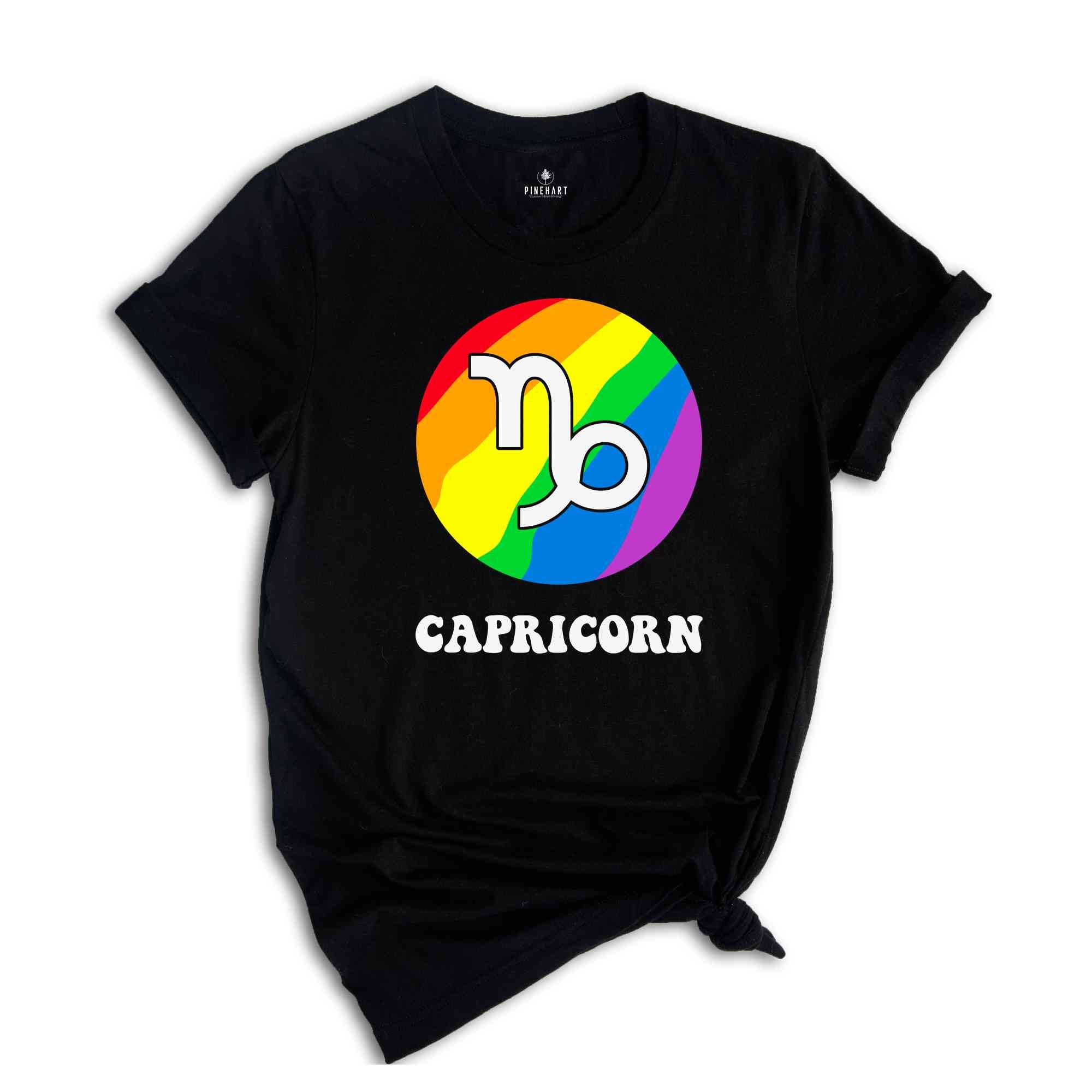 Capricorn LGBT Shirt, Zodiac Sign Shirt, Capricorn Birthday Shirt, LGBTQ Pride Shirt, Pride Month Shirt, Rainbow Shirt, Zodiac Tshirt