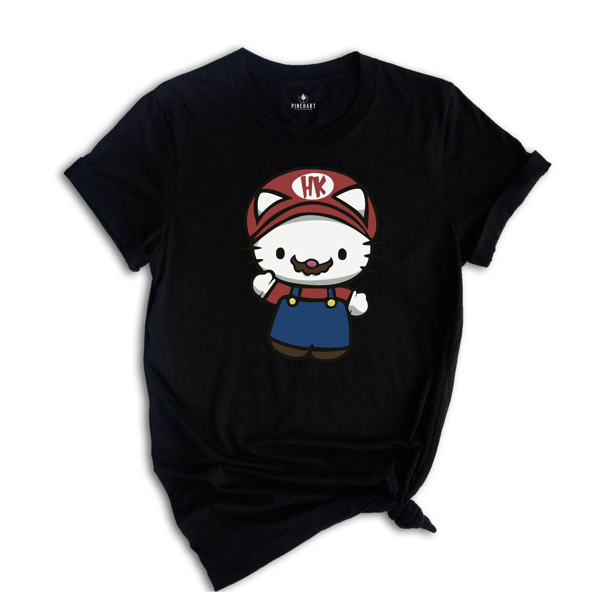 Hello Kitty Super Mario Shirt, Cute Mario Shirt, Adorable Shirt, Super Mario Gift, Super Mario Lover Tee, Hello Kitty Fan Gift