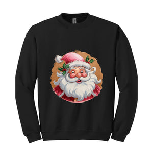 Pink Santa Retro Christmas Sweatshirts, Pink Christmas Matching Family Sweaters, Pink Vintage Holiday Sweatshirt