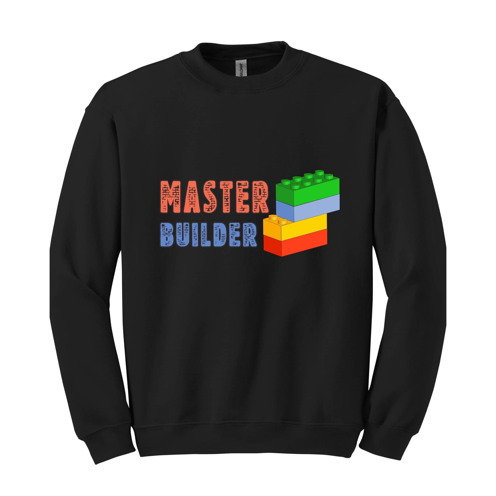 Master Builder Sweatshirt, Building Blocks, Birthday Gift For Kids, Funny Dad, Men Graphic , Building Sweatshirt