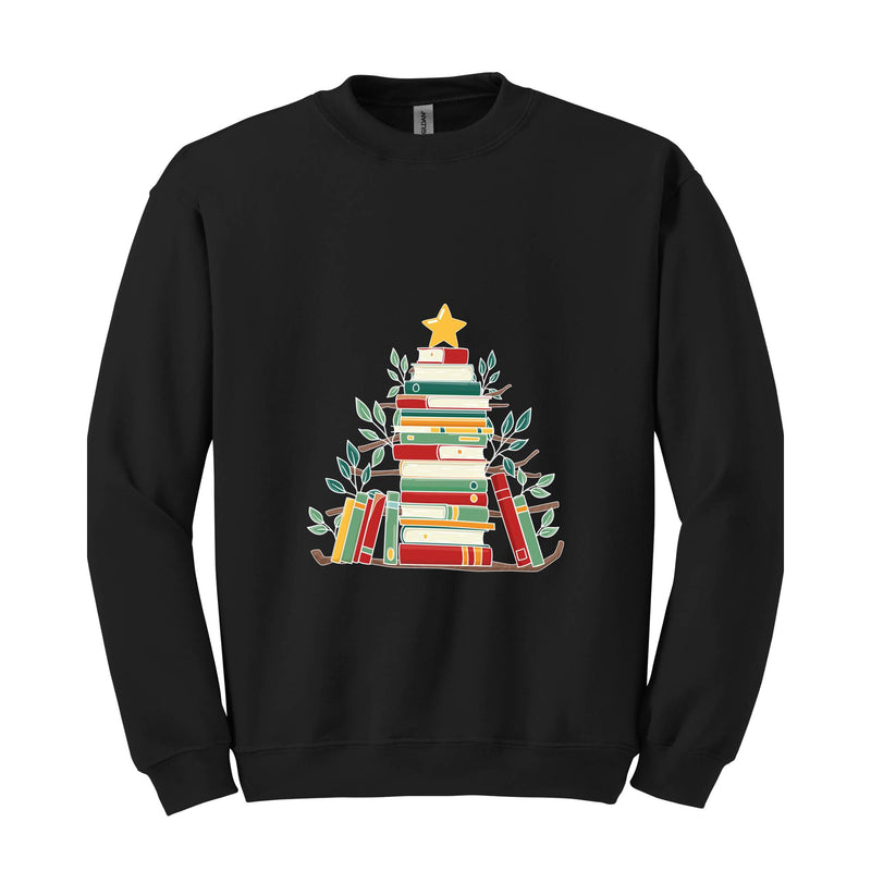 Book Christmas Tree Sweatshirt, Book Lover Gift, Christmas Tree T-Shirt, Book Lover Shirt, Christmas Bookworm, Bookish Christmas Gift, Liter