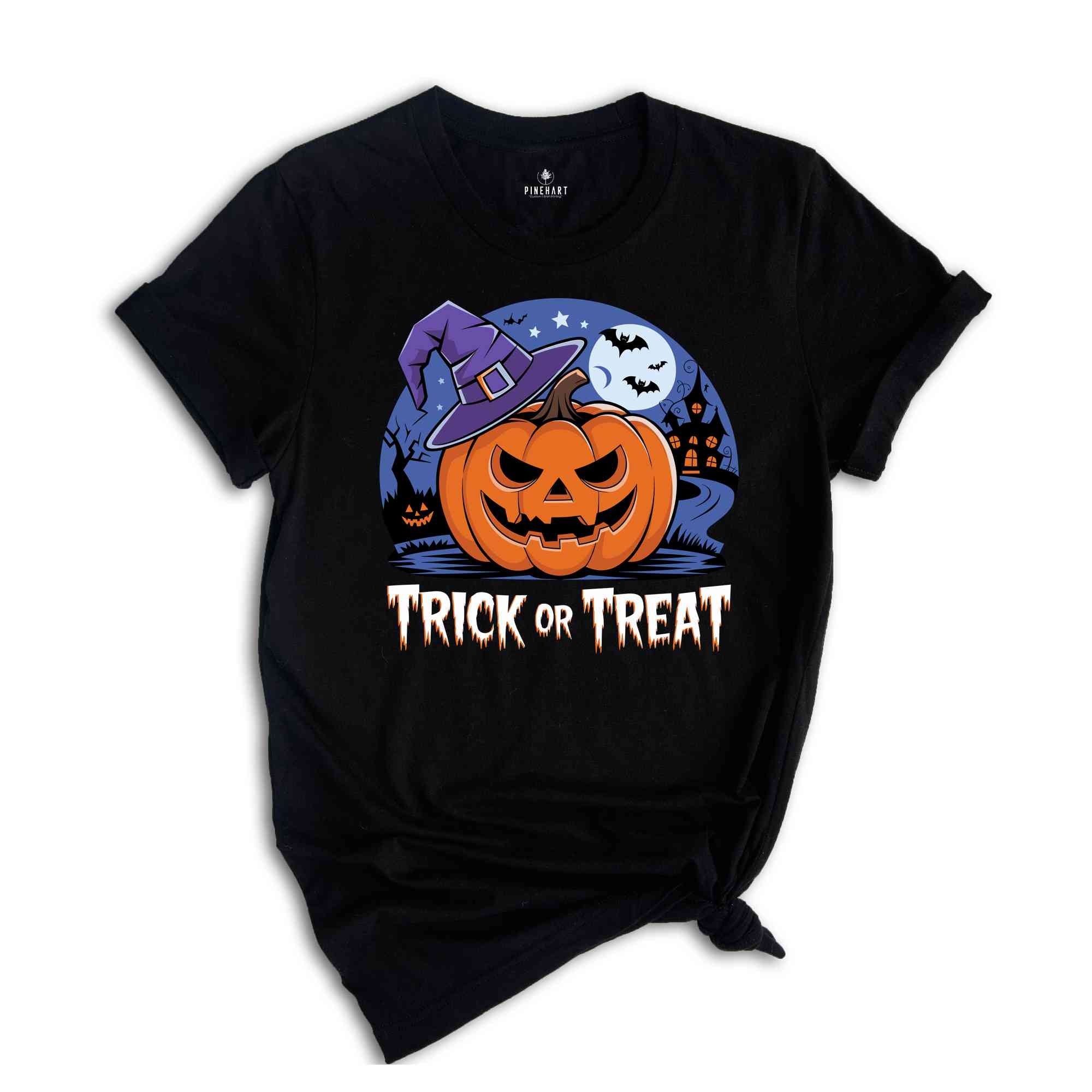 Trick or Treat Shirt Shirt, Halloween Town Shirt Gift, Funny Halloween Shirt, Pumpkin and Bats Shirt, Halloween Party Gift, Halloween Shirt