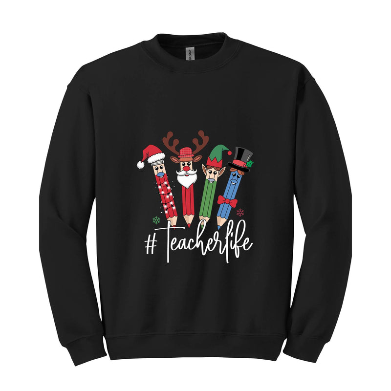 Christmas Pencils Sweatshirt, Christmas Teacher Sweater, Teacher Shirt, Teacher Gift, School Christmas Sweatshirt