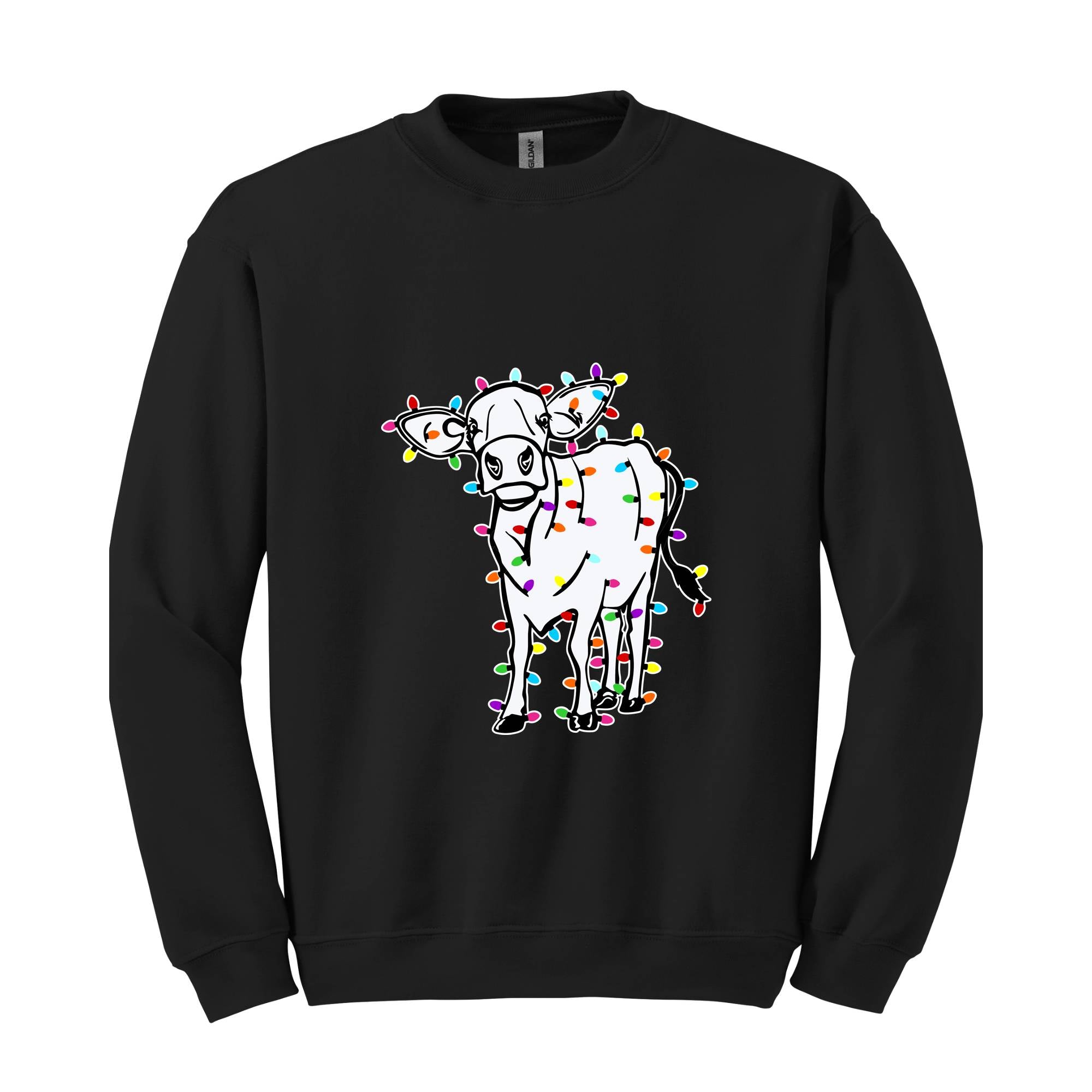 Christmas Highland Cow Sweatshirt, Christmas Animals Sweatshirt, Farm Cow Sweater, Farmer Christmas Sweatshirt