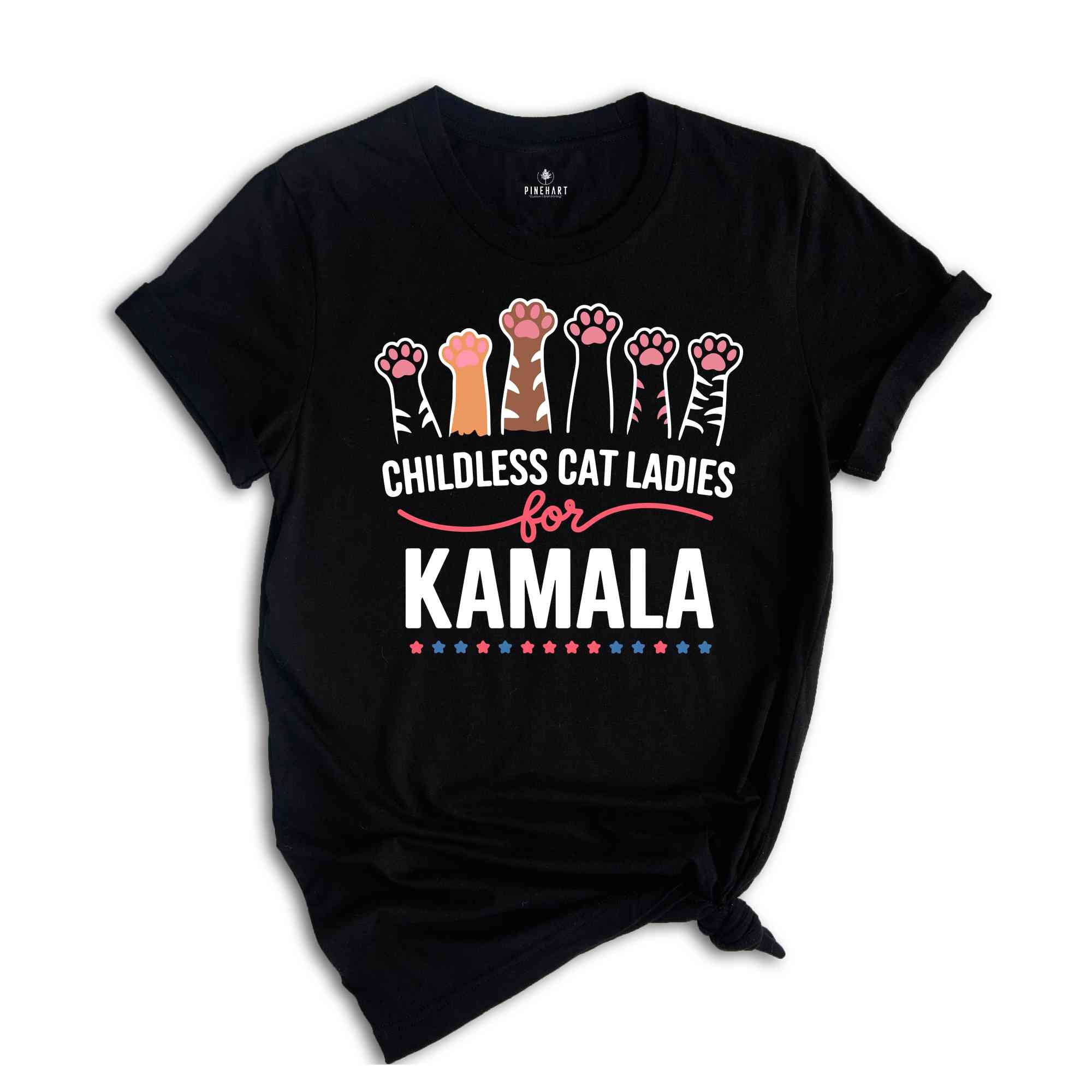 Childless Cat Ladies For Kamala Shirt, Kamala Harris 2024 President Shirt, Cat Mom Shirt, Kamala Rally Shirt, Cat Ladies Kamala Shirt