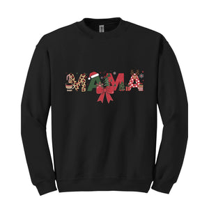 Christmas Mama Sweatshirt, Custom Christmas Mama Hoodie, Christmas Mom Tee, Custom Name Sweat, Christmas Mom Gift