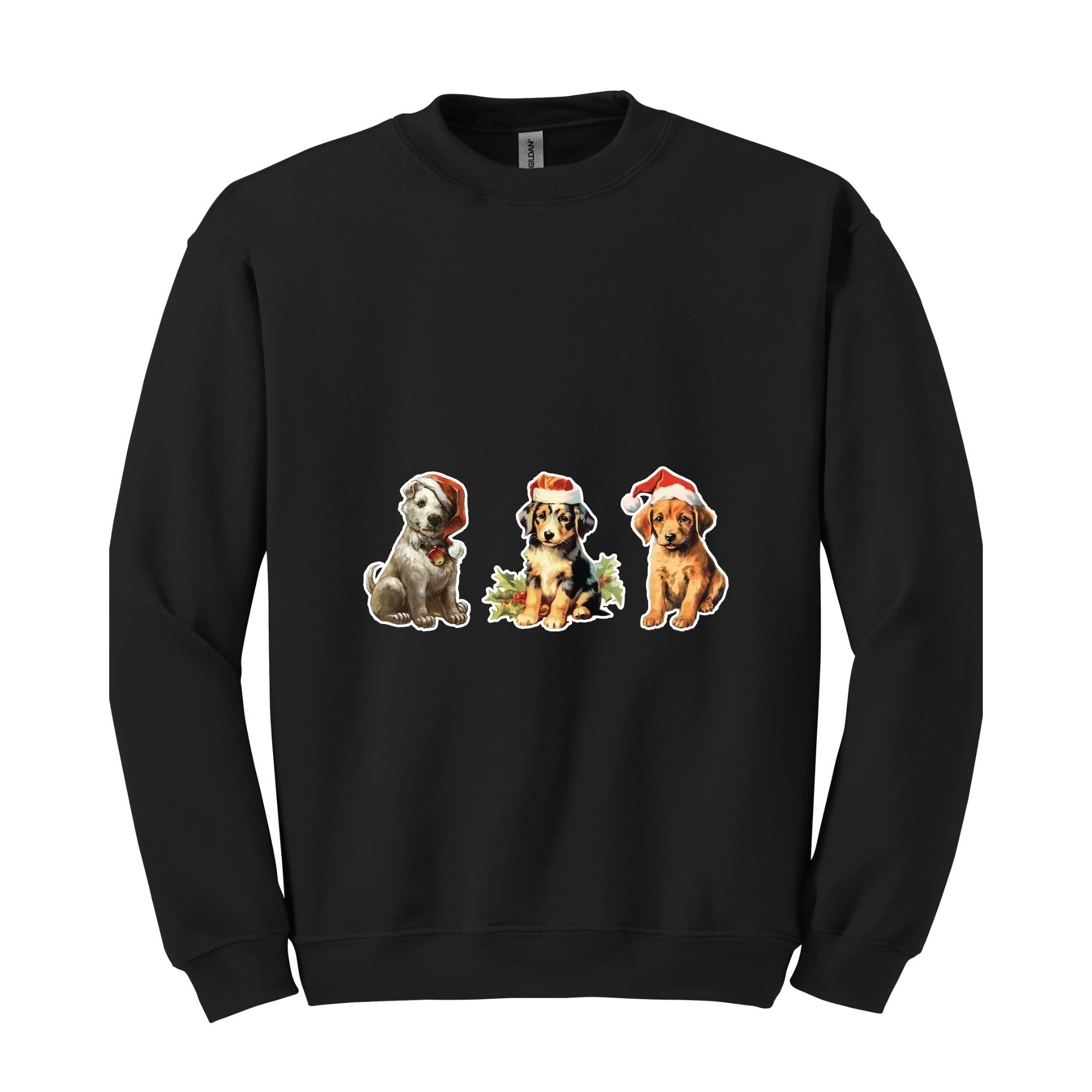 Christmas Dogs Sweatshirt, Vintage Christmas Sweatshirt, Vintage Dogs Sweatshirt, Cute Christmas Dogs, Dog Lover Sweatshirt