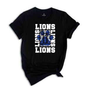 Stacked Lions Paw, Lions Mascot Shirt, Lions Lover Shirt, Lions Cheer Tee, School Spirit Shirt, Lions School Team Shirt,