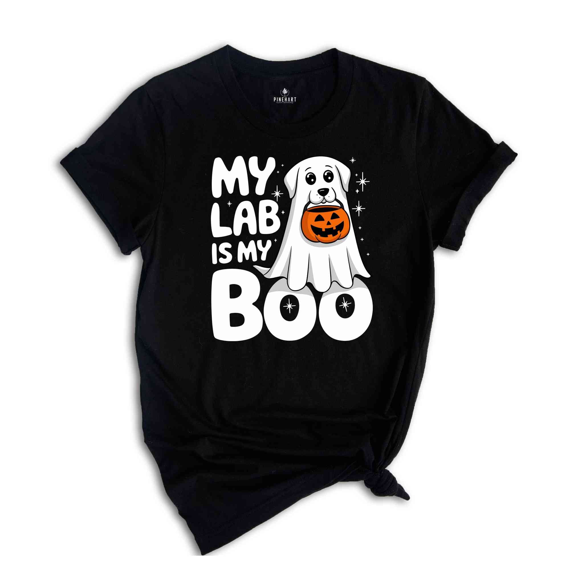 My Lab Is My Boo Shirt, Ghost Dog Halloween Tee, Lab Mom Shirt, Retro Halloween Shirt, Mama Gift for Dog Lover, Dog Mama Shirt