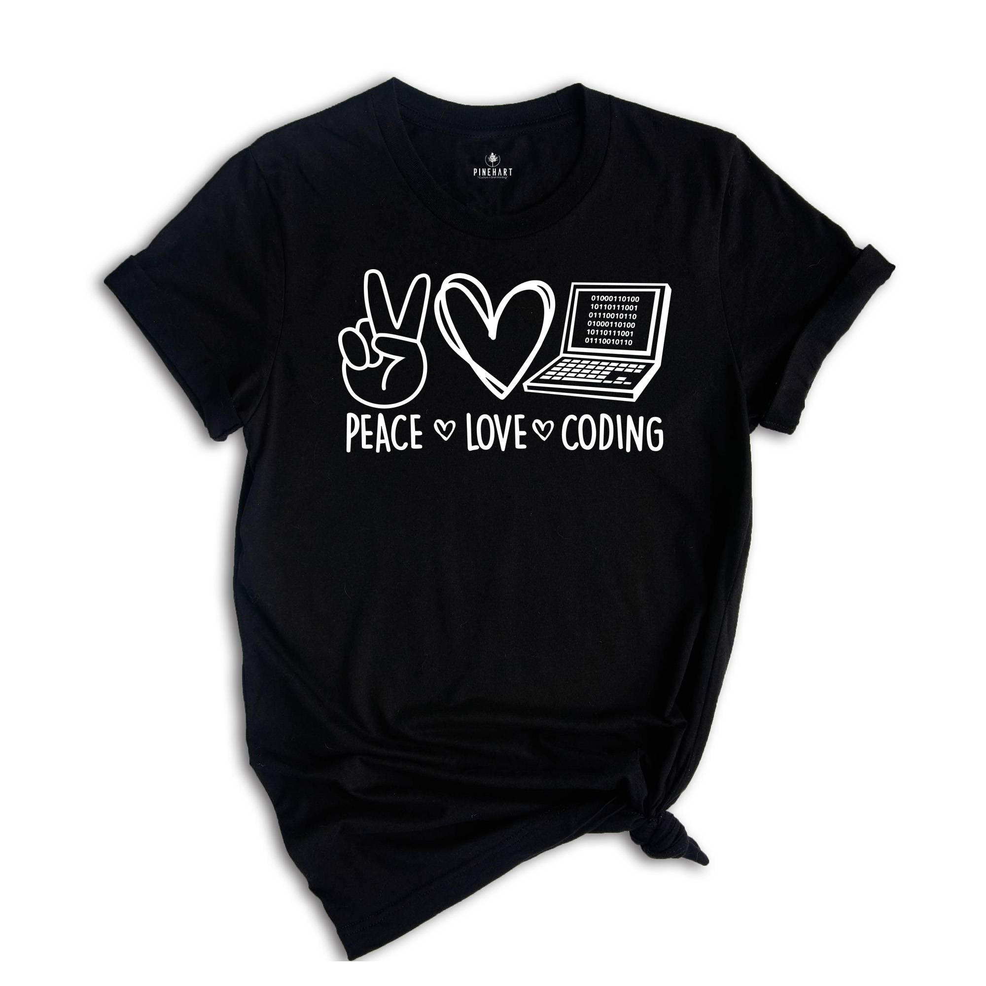 Peace Love Coding Shirt, Engineer Shirt, Coder Tee, Medical Coding Tshirt, Coding Shirt, Tech Support Gift, Hacker Tee