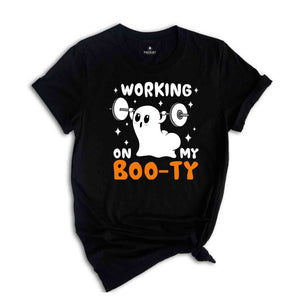 Working On My Booty Shirt, Girl Halloween Shirt, Gym Girl Shirt, Funny Halloween Tee, Spooky Season Shirt, Cute Halloween Tee, Fitness Shirt