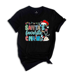 Santa's Favorite CNA Shirt, Nurse Assistant Shirt, Gift for Nurse, CNA Gift, Christmas Gift, Gift for Mom, Nursing Life Shirt