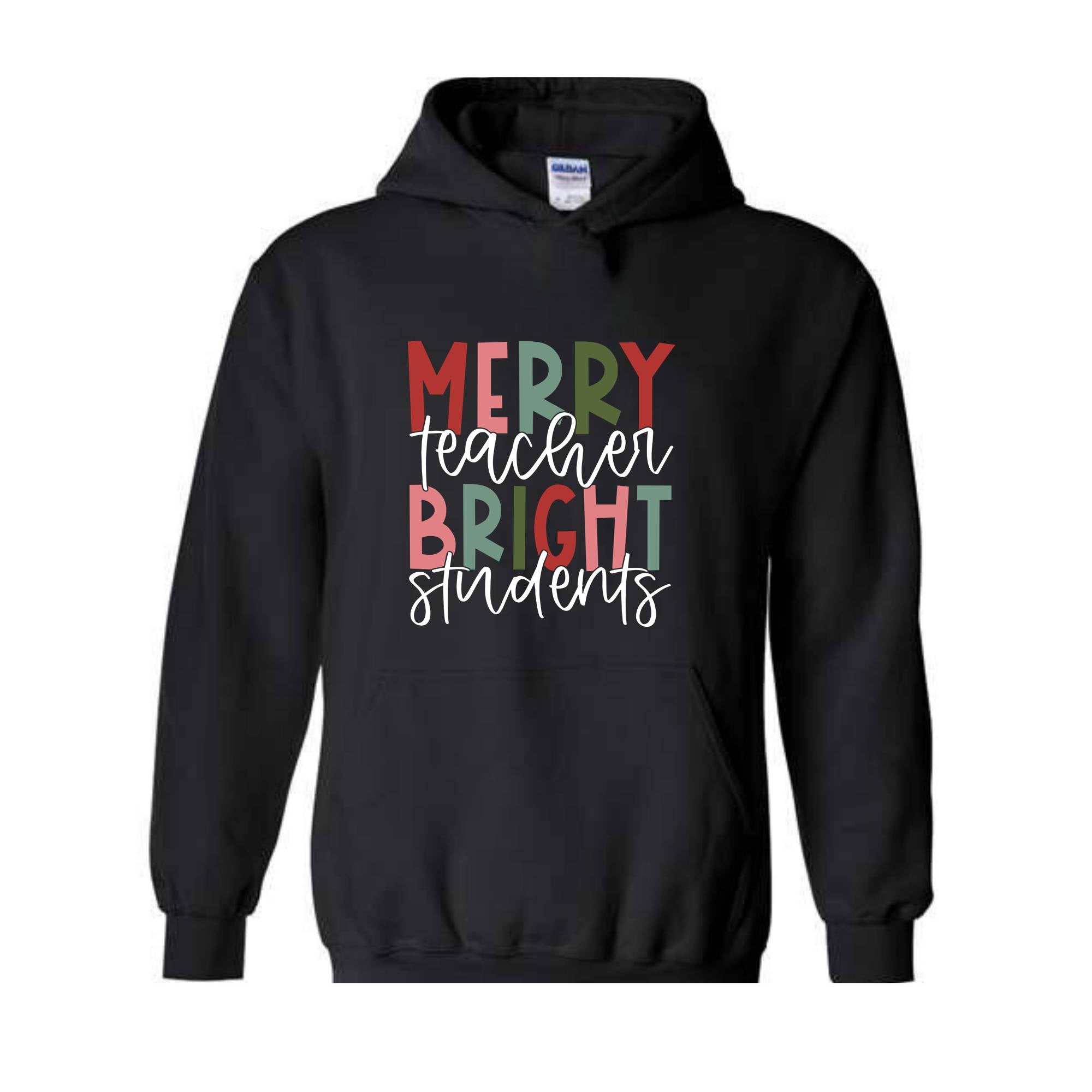 Merry Teacher Bright Student Hoodie, Teacher Christmas Hoodie, Christmas Teacher Hoodie, Teacher Hoodie