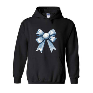 Golf Bow Sweatshirt, Cute Sport Hoodie, Coquette Bow Hoodie, Cute Mom Hoodie, Golf Lover Hoodie, Blue Bow Hoodie, Golf Lover Gift