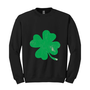 Retro Shamrock Sweatshirt, Clover Sweatshirt, Cute St Patrick’s Day Hoodie, Lucky Hoodie, Irish Hoodie, Four Leaf Clover Hoodie