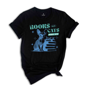 Books And Cats Shirt, Cute Cat Shirt, Mental Health Shirt, Cat Mom Shirt, Librarian Shirt, Cat Lover Shirt, Cat Shirt, Bookish Shirt