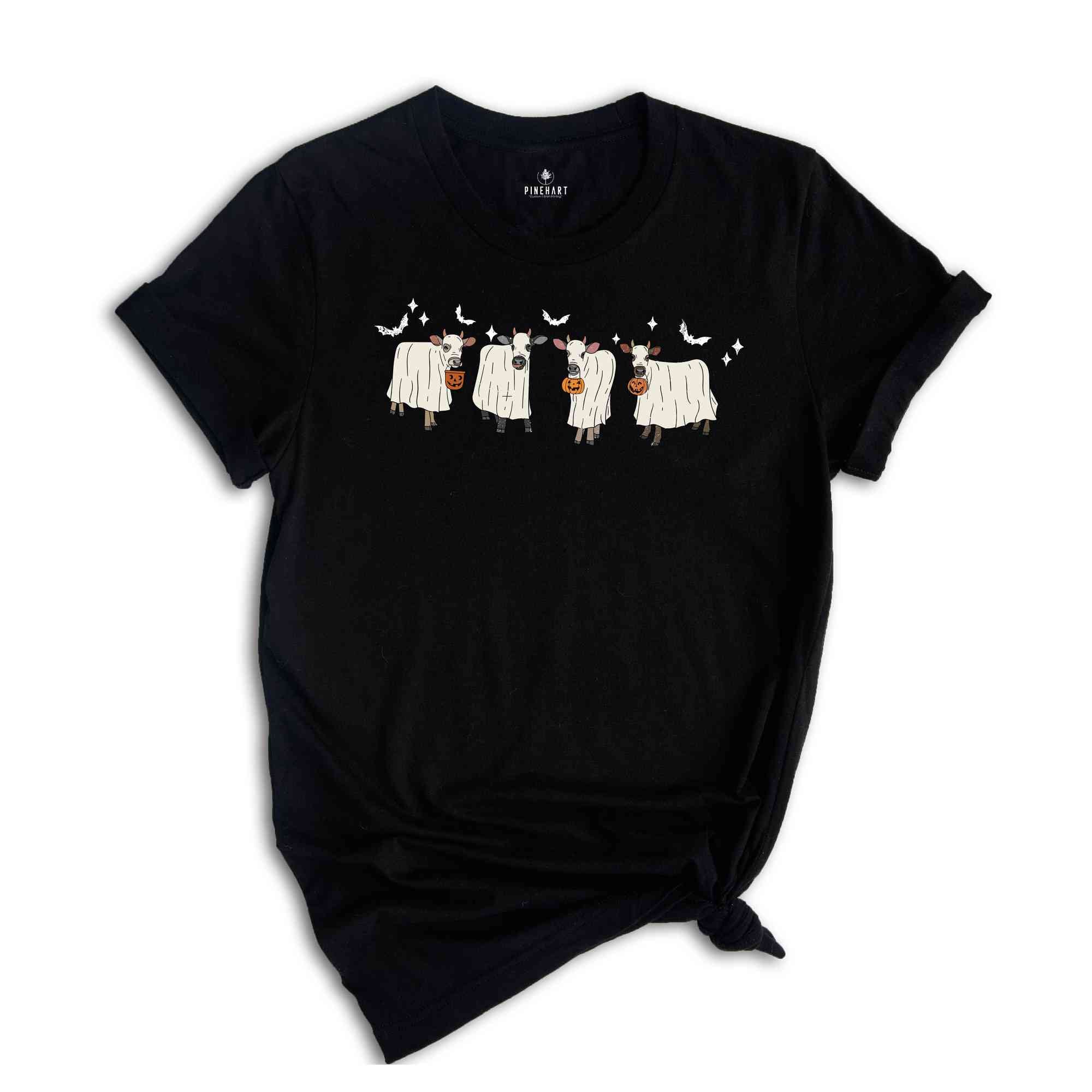 Ghost Cows Shirt, Halloween Shirt, Halloween Animals Shirt, Ghost Shirt, Cow Lovers Halloween Gift, Halloween Spooky Cows Tee