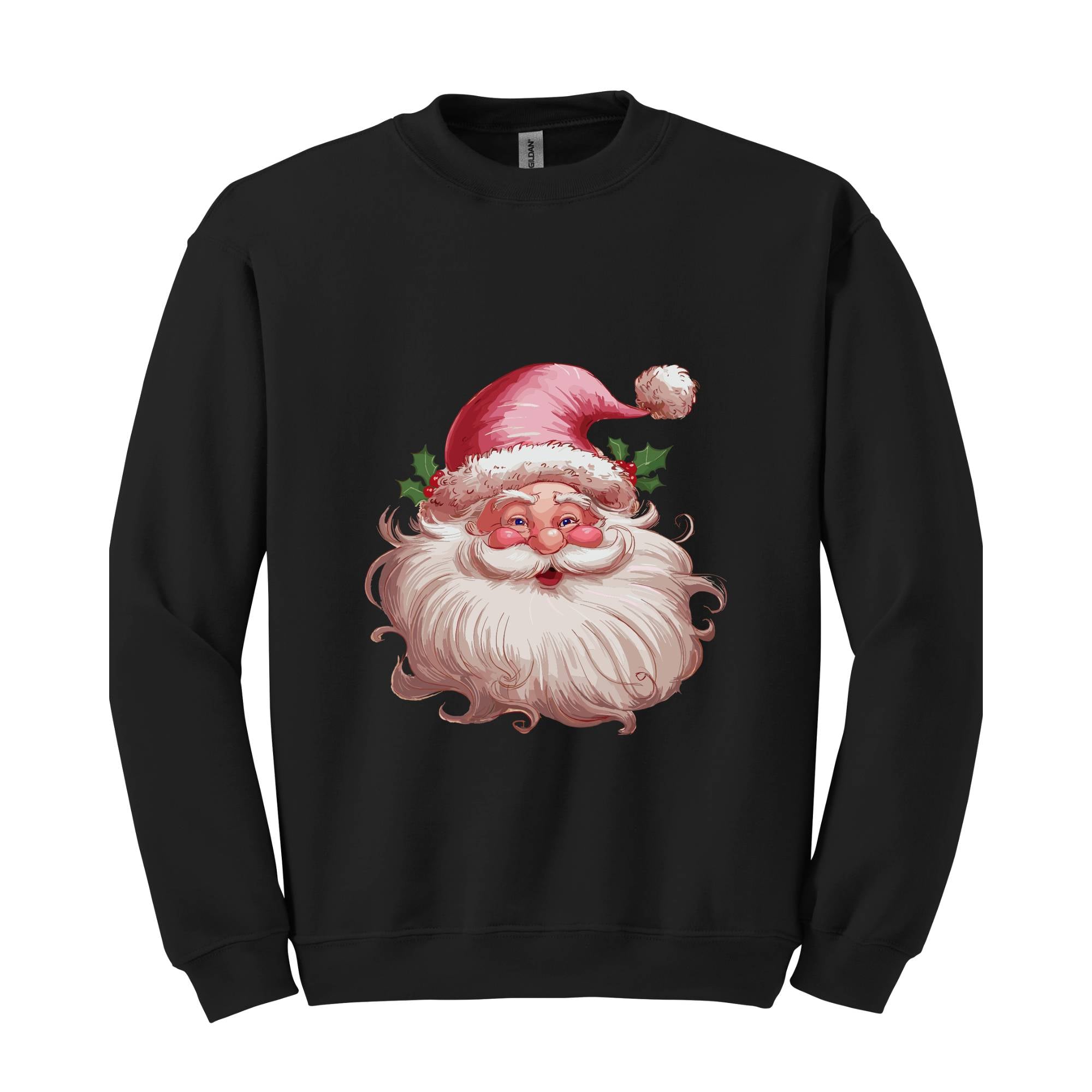 Pink Santa Retro Christmas Sweatshirts, Pink Christmas Matching Family Sweaters, Pink Vintage Holiday Sweat, Xmas Santa Sweatshirt