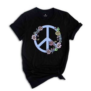 Peace Shirt, Peace Shirt, Floral Peace Sign Shirt, Peace Flower Shirt, Peace and Love Tee, Summer Shirt, Peace Sign Shirt