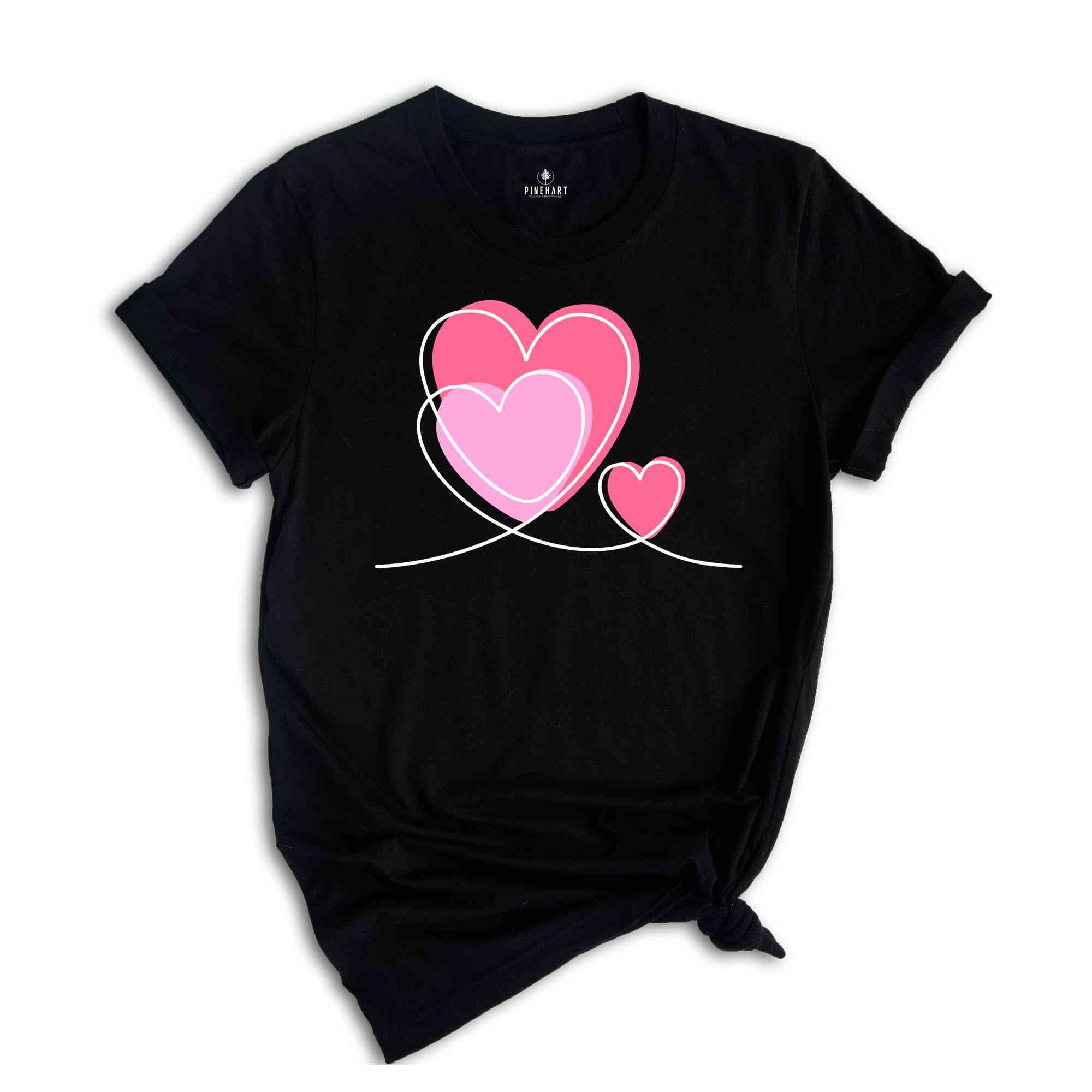 Heart Trio Valentine’s Day Shirt, Matching Valentines Couples,3 hearts valentines shirt, Anniversary Shirt