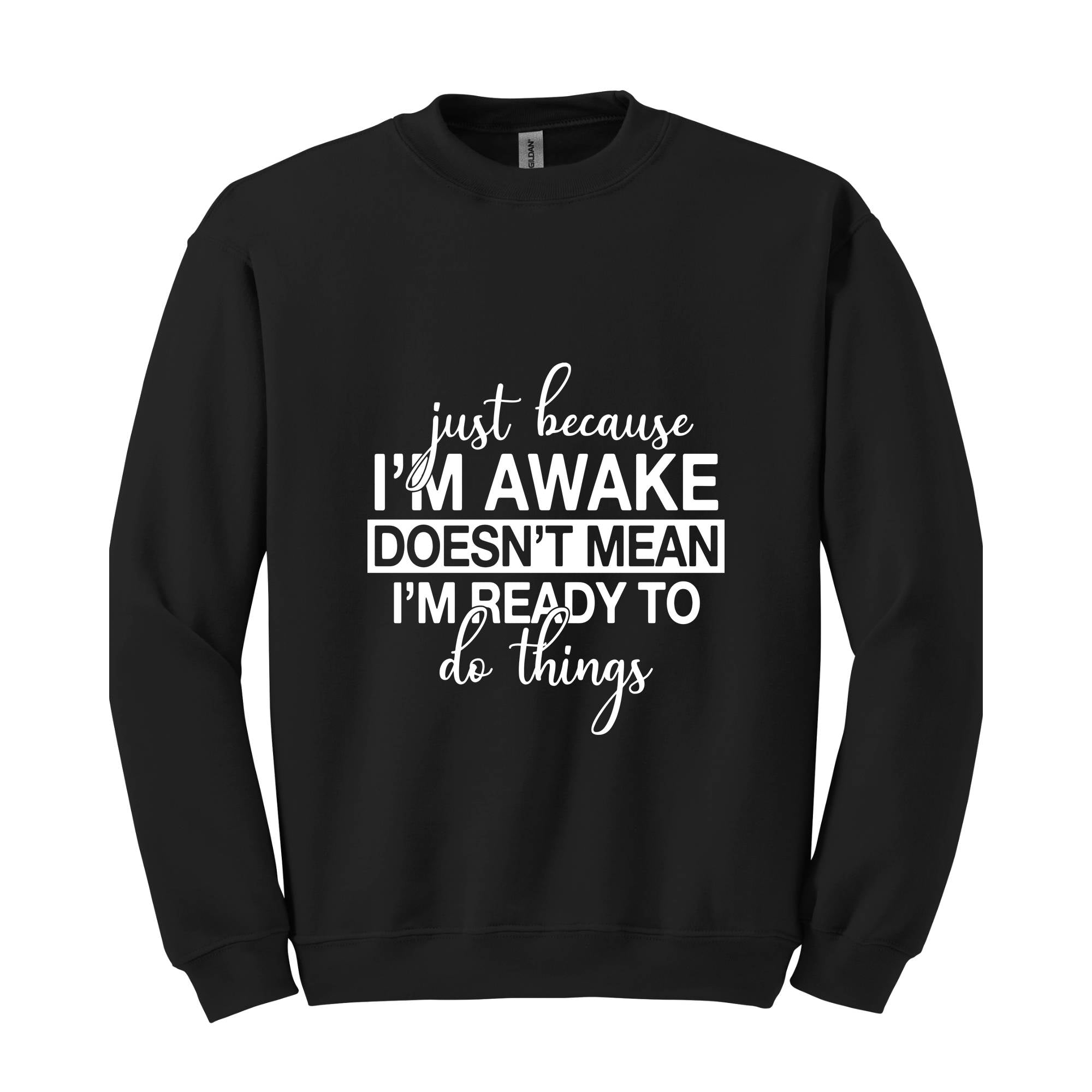 Just Beacuse I'm Awake Doesn't Mean I'm Ready Sweatshirt, Just Because I'm Awake Hoodie, Sassy Hoodie, Just Because Sweatshirt