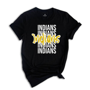 Team Mascot T-Shirt, Indians Team Shirt, Indians Football Tee, Indians Fan Gift, Indians School Tee, Indians School Spirit