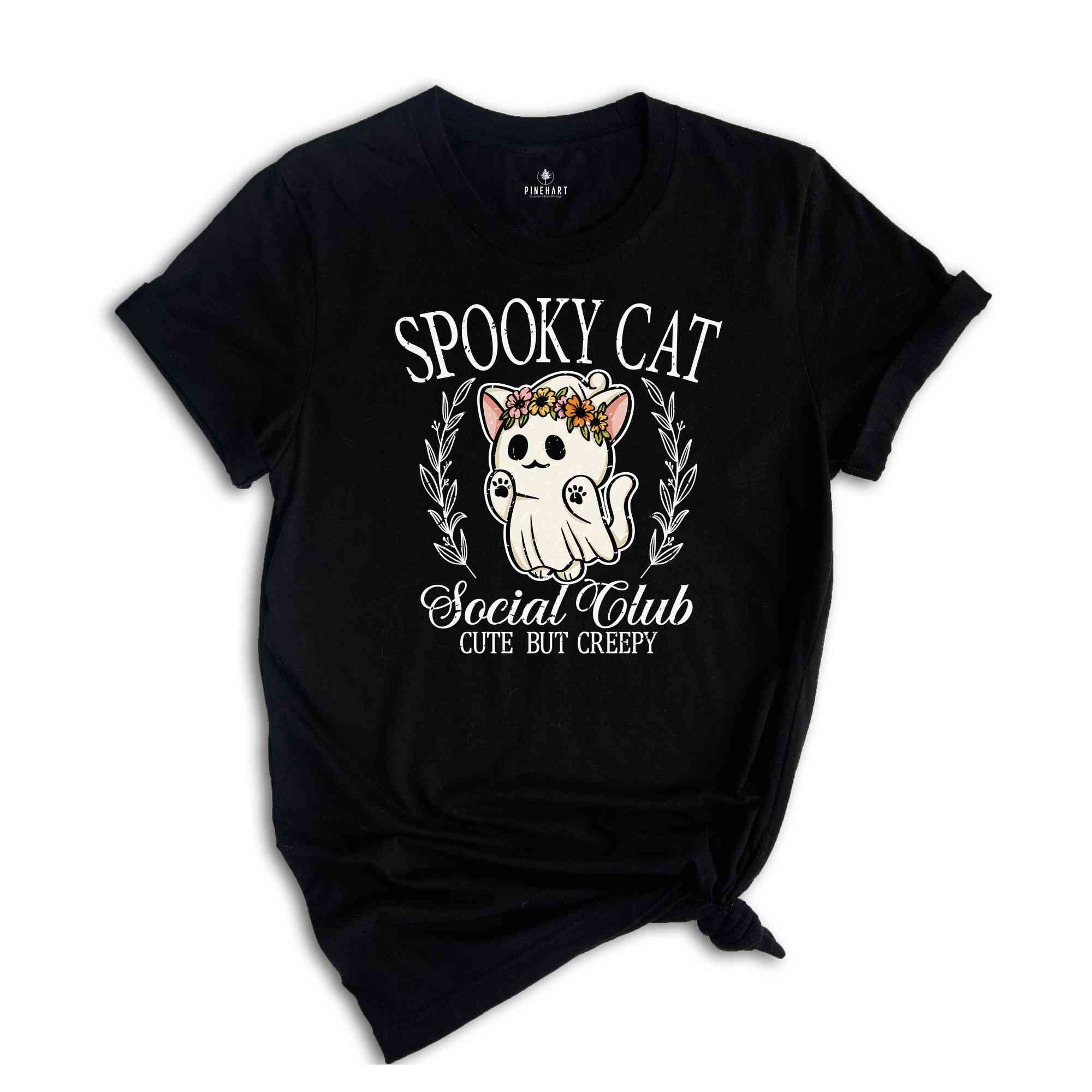 Spooky Cat Social Club Cute But Creepy Shirt, Halloween Cat Shirt, Retro Cat Shirt, Retro Halloween Shirt, Cat Social Club Shirt