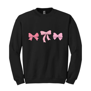 Cute Pink Ribbons Sweatshirt, Pink Bows Sweatshirt, Coquette Bows Core Sweatshirt, Pink Sweatshirt, Pink Core Hoodie