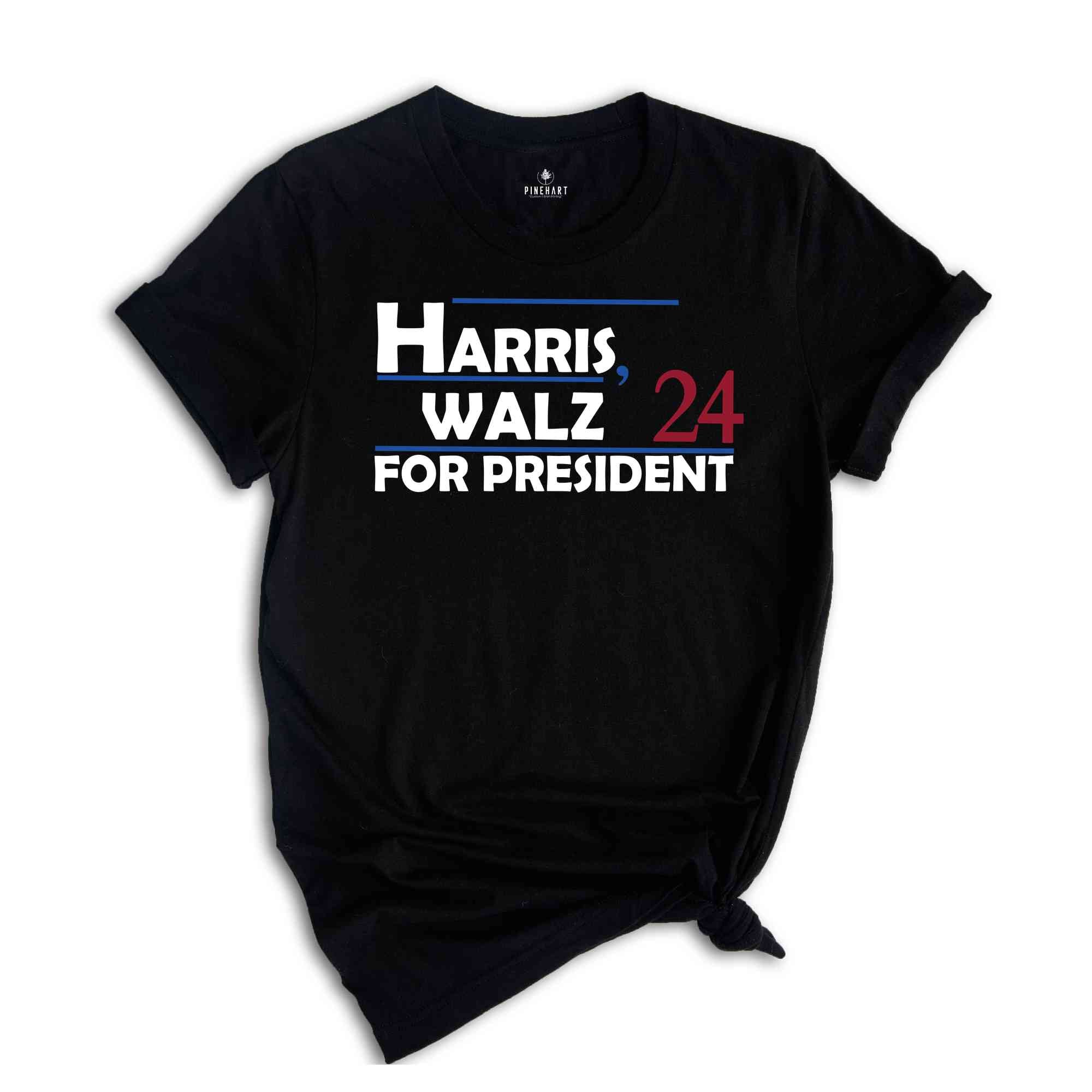 Harris Walz 2024 Shirt, Kamala Harris Shirt, Tim Walz Shirt, Gift for Democrat, Vote Kamala Shirt, Madam President Shirt