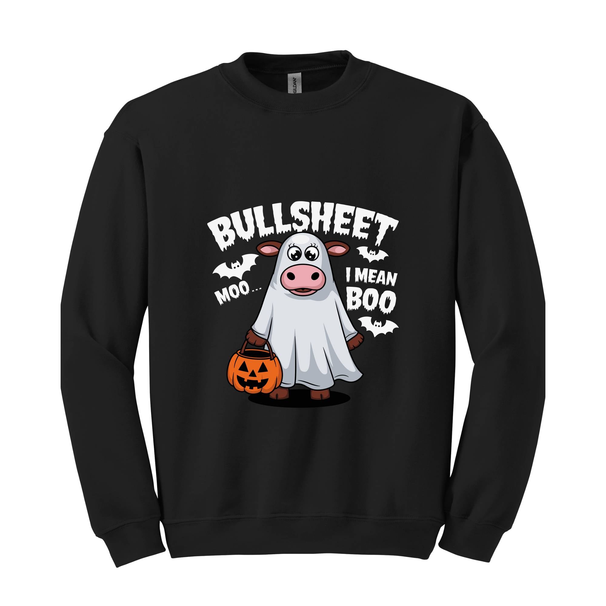 BullSheet Moo I mean Boo Sweatshirt, Halloween Ghost Cow Shirt, Happy Halloween Hoodie, Halloween Ghost Hoodie, Halloween Boo Shirt